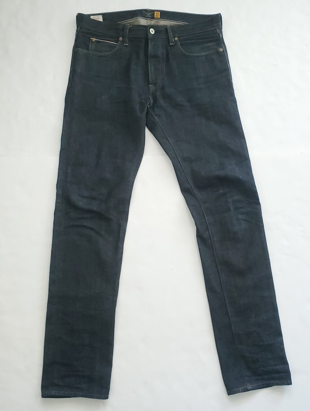J.Crew 484 Slim Selvedge Jeans Mens 31x32 Raw Indigo Button Fly Denim Preppy